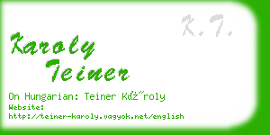 karoly teiner business card